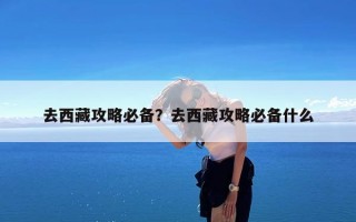 去西藏攻略必备？去西藏攻略必备什么
