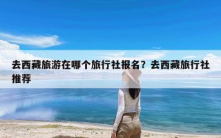 去西藏旅游在哪个旅行社报名？去西藏旅行社推荐