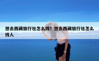 想去西藏旅行社怎么找？想去西藏旅行社怎么找人