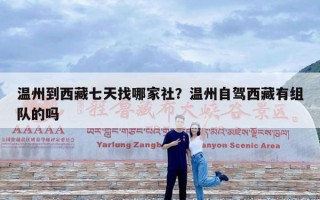 温州到西藏七天找哪家社？温州自驾西藏有组队的吗