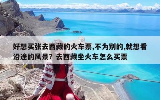 好想买张去西藏的火车票,不为别的,就想看沿途的风景？去西藏坐火车怎么买票